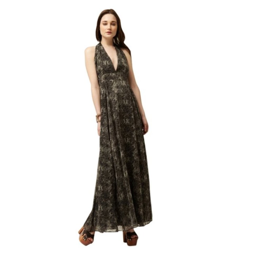 Avaleigh Grey Snake Print 3144 Casual Maxi Dress